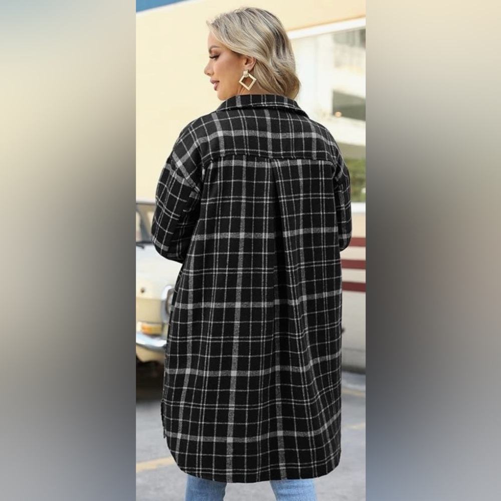 Plaid Long Shacket - image 2
